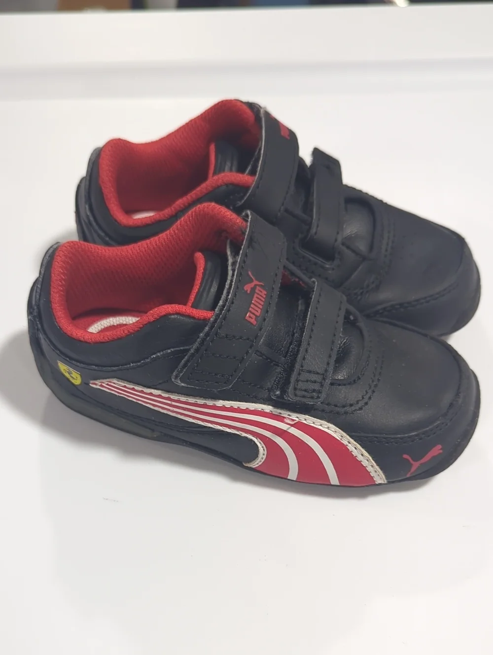 Puma Kids Black and Red Velcro Sneaker